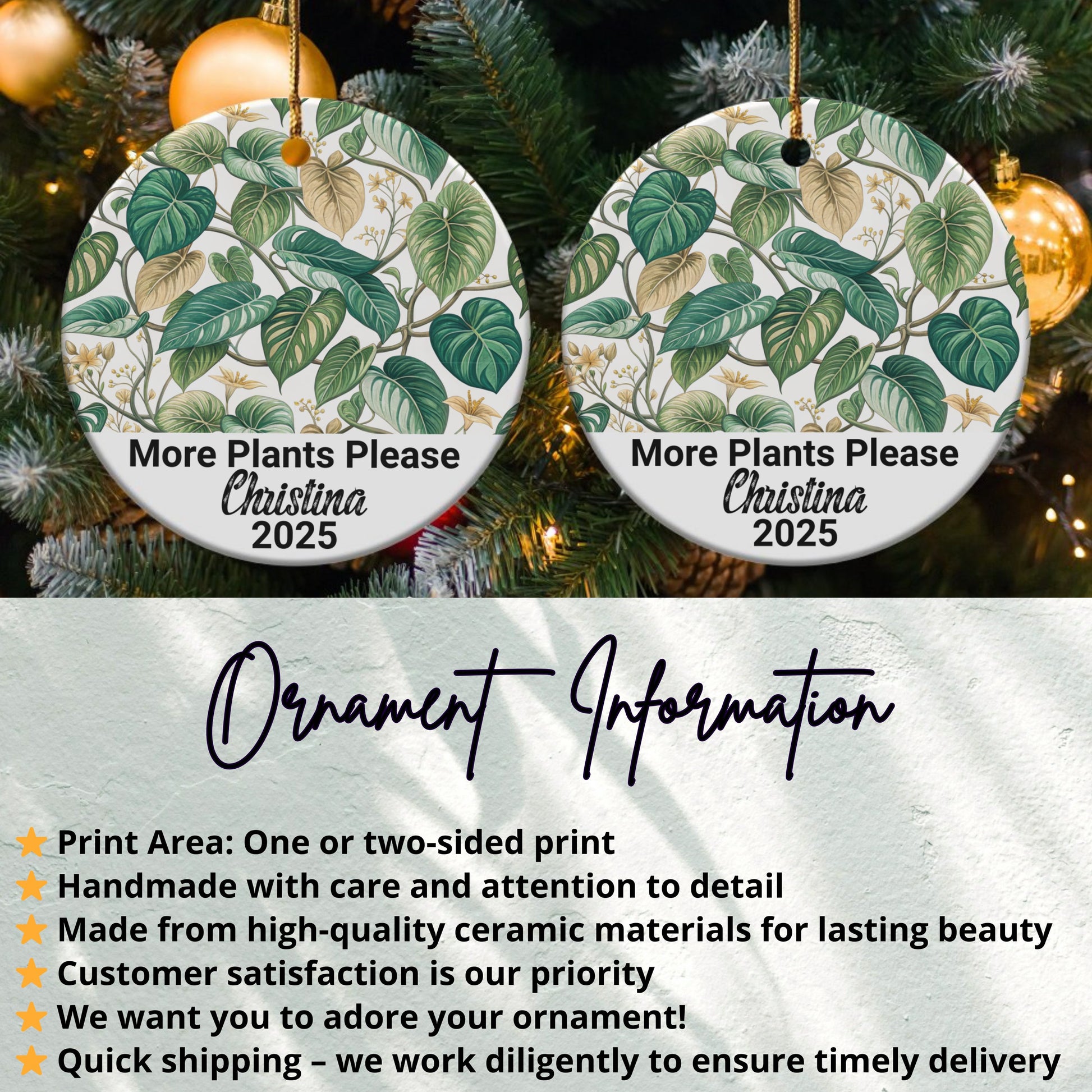 More Plants Please Personalized Ornament product type