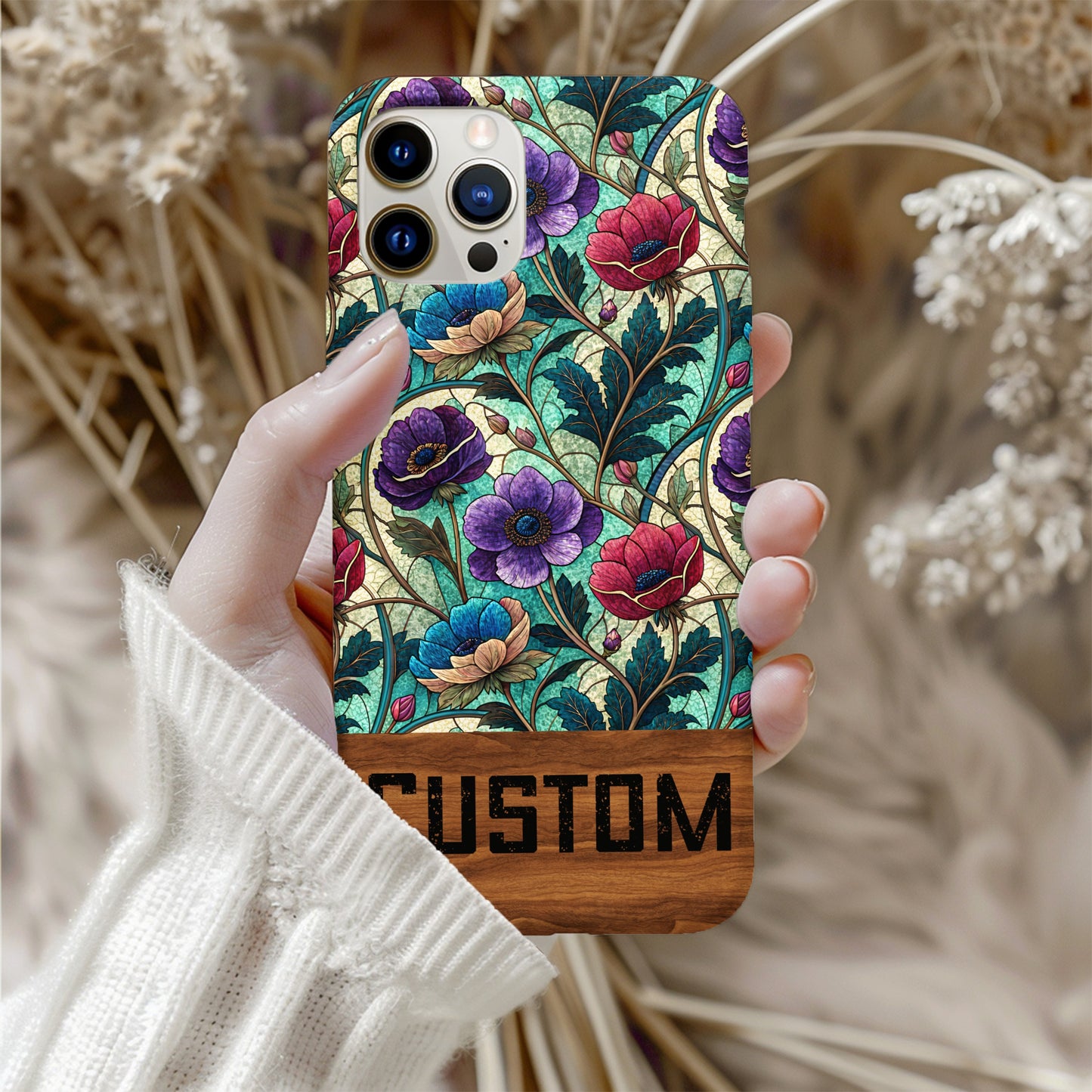 Custom Floral Phone Case with Vibrant Artistic Design