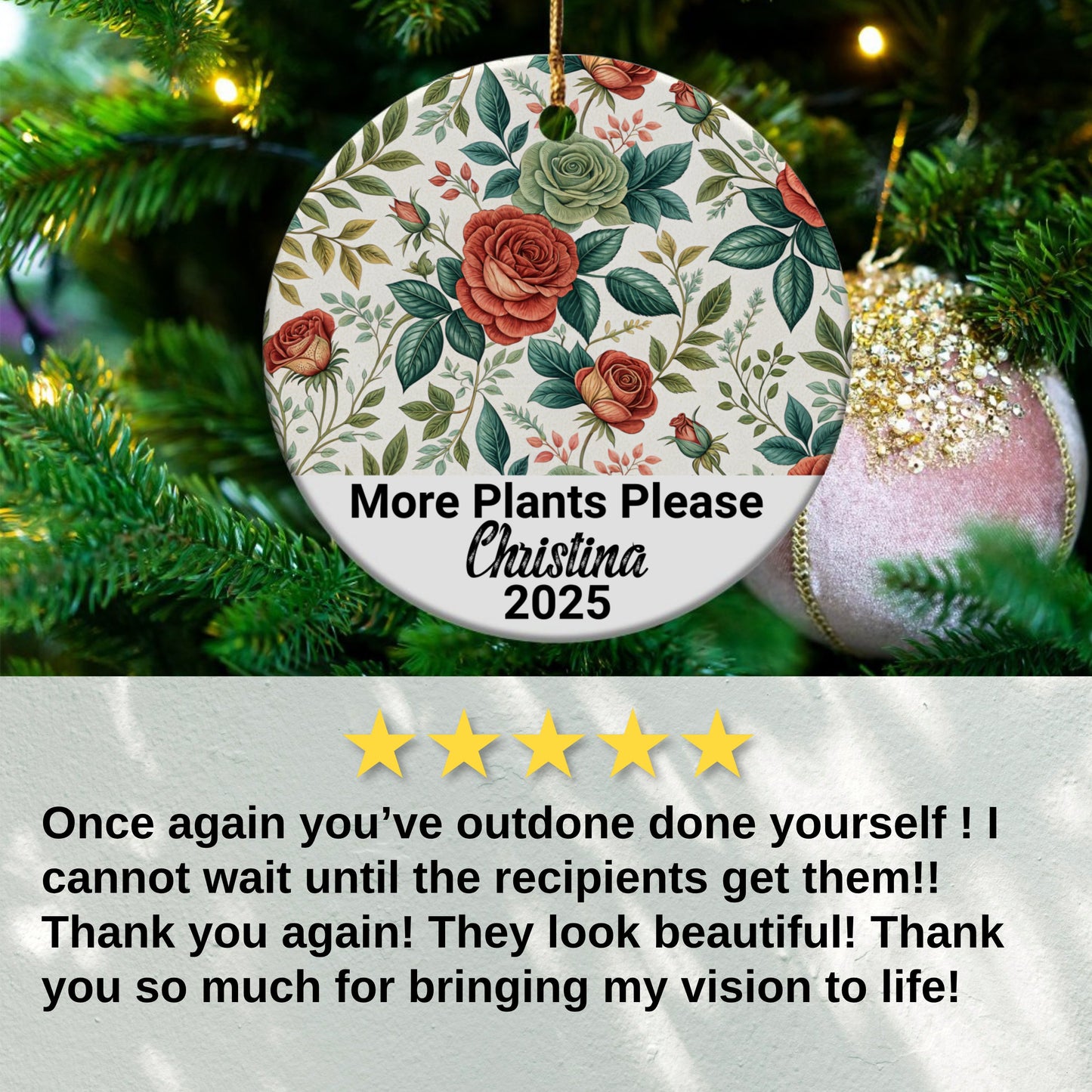 Personalized Floral Ornament Gift Custom Product