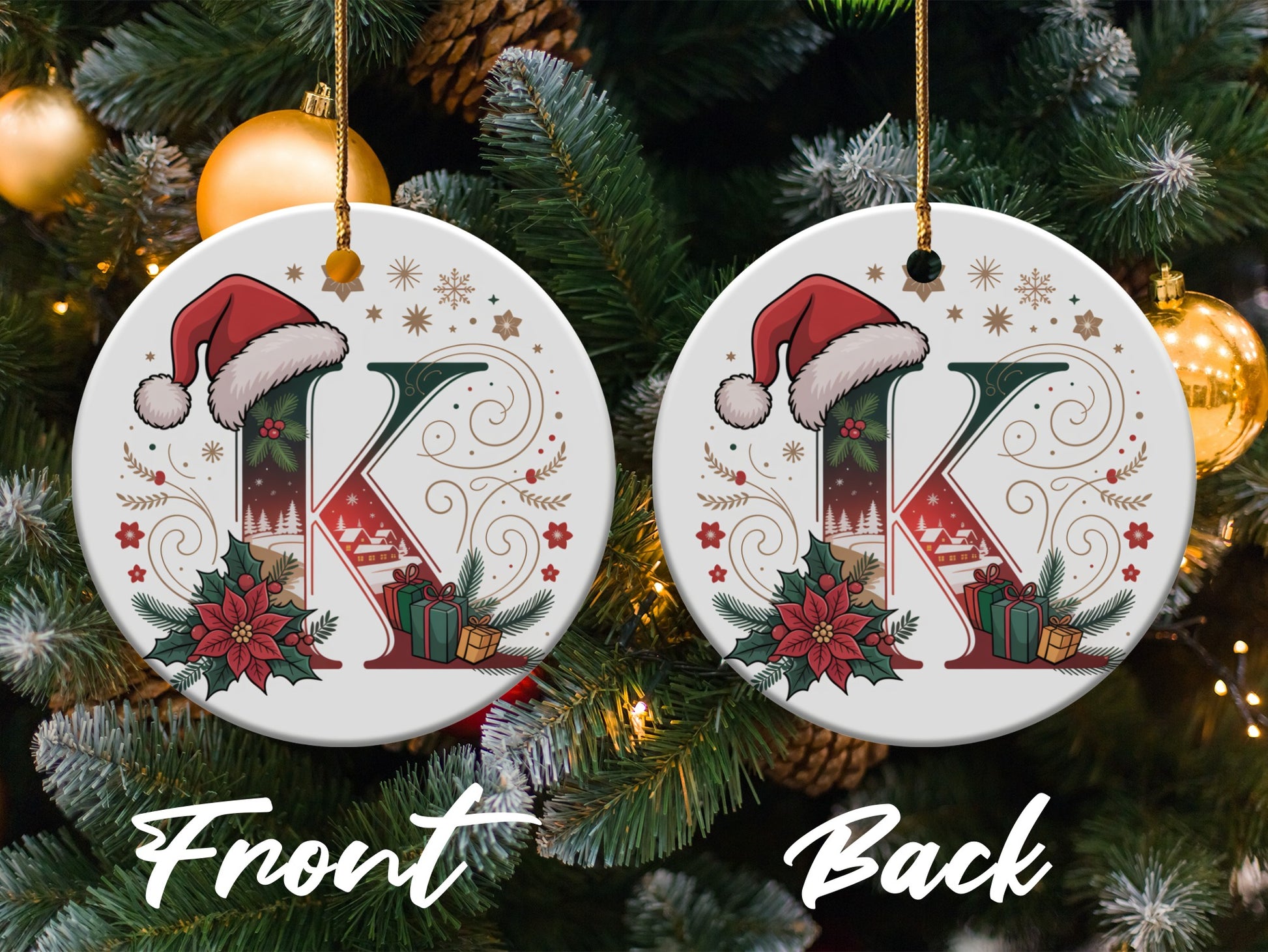 Christmas Santa Hat Floral Ornament product type