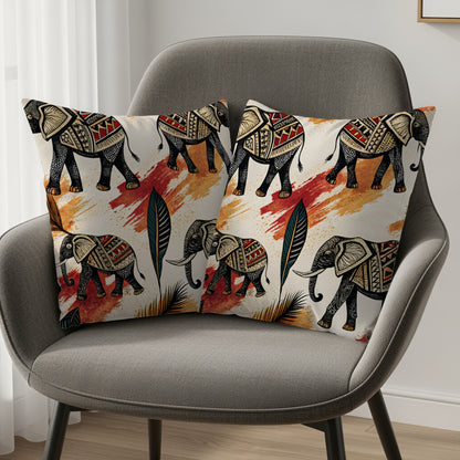 Elephant Print Decorative Throw Pillows for Home Decor