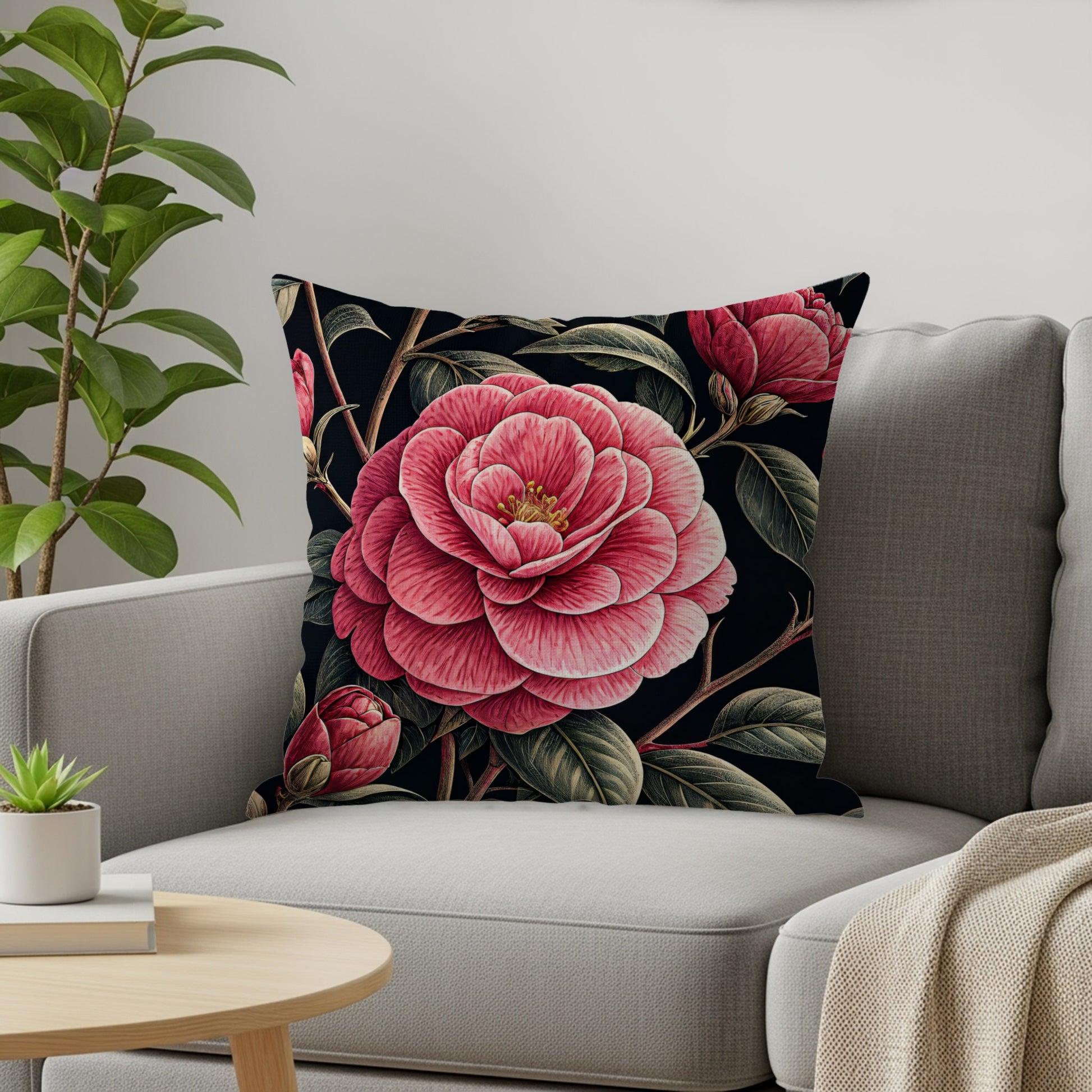 Elegant Floral Pattern Decorative Throw Pillow Product