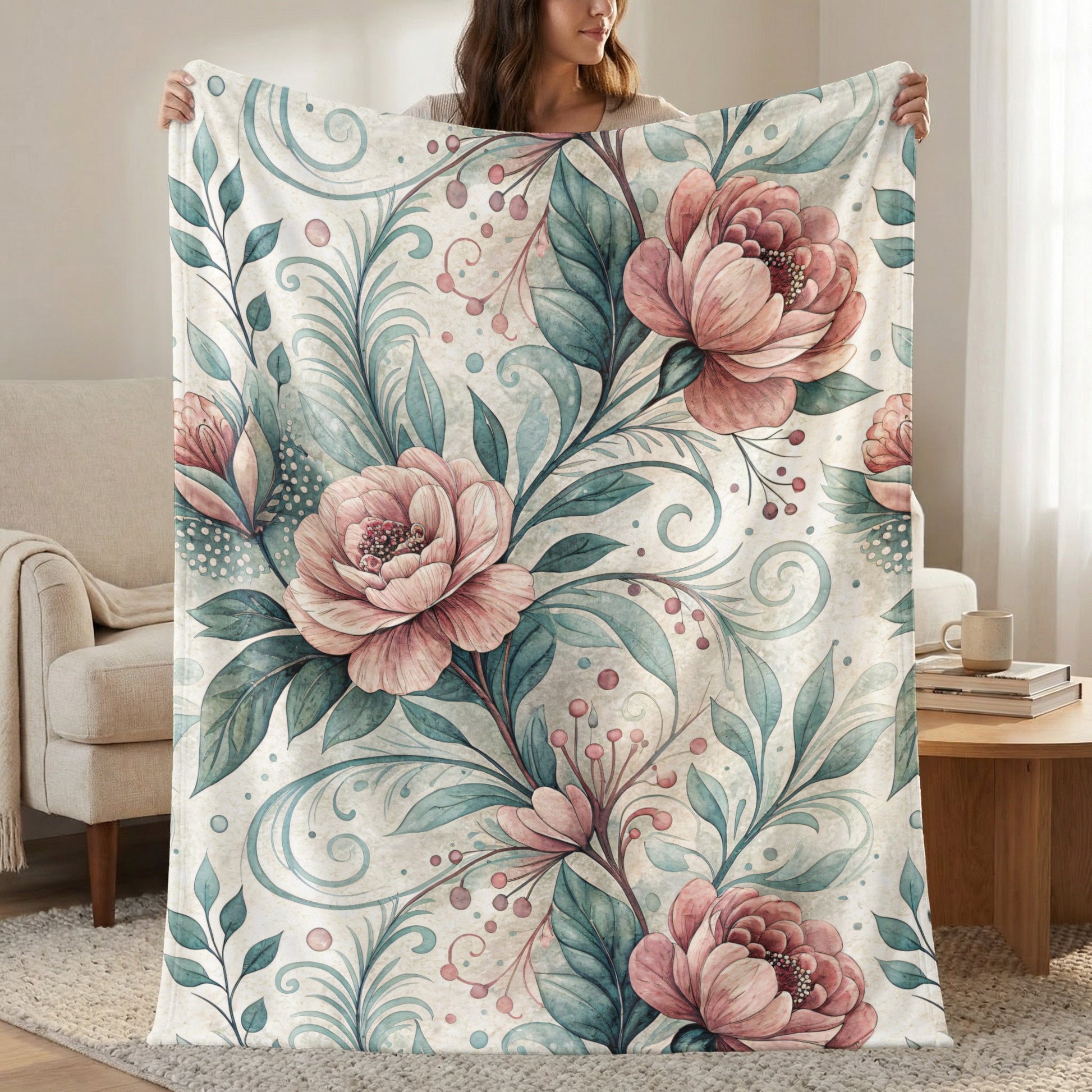 Watercolor Floral Design with Elegant Pink Flowers - Walk Greener