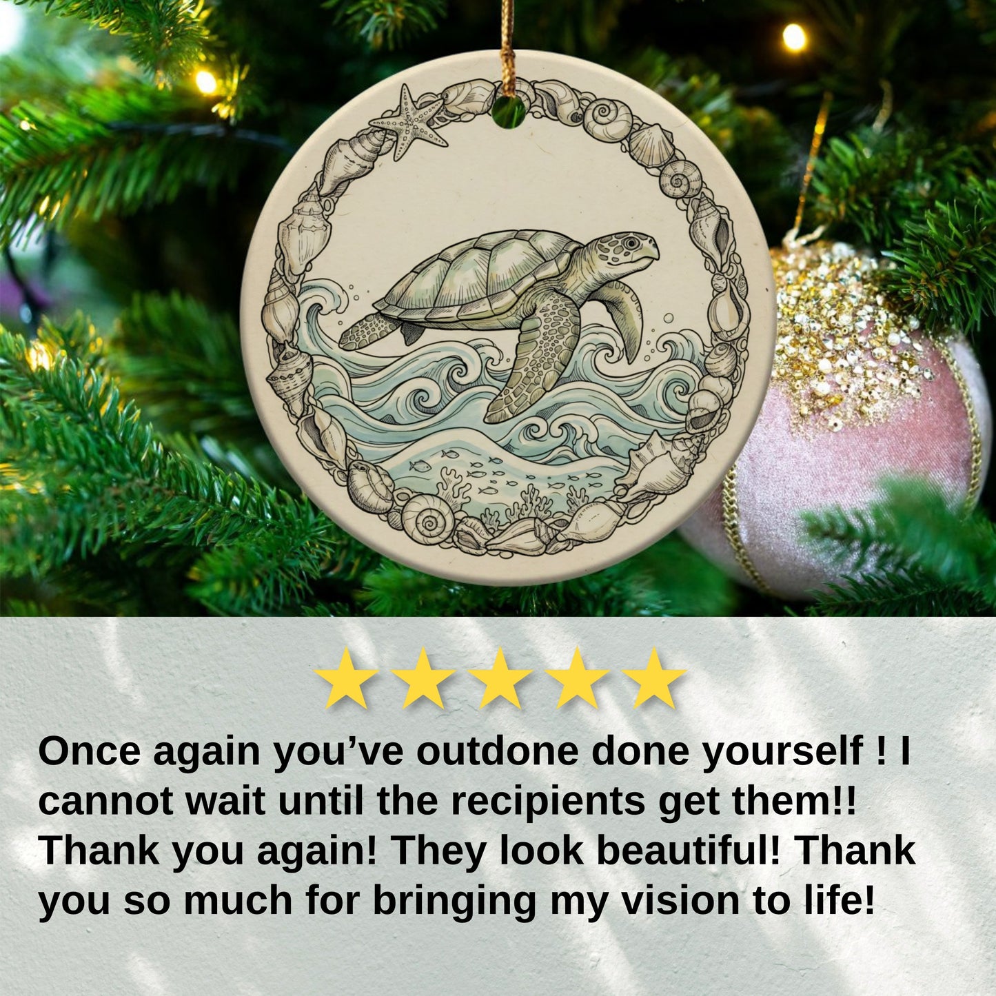 Sea Turtle Design Tree Ornament product type
