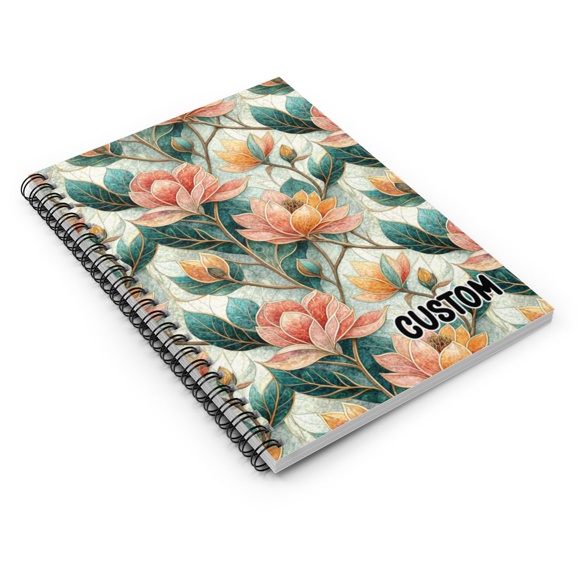 Custom Floral Spiral Bound  Notebook Custom Journaling Product