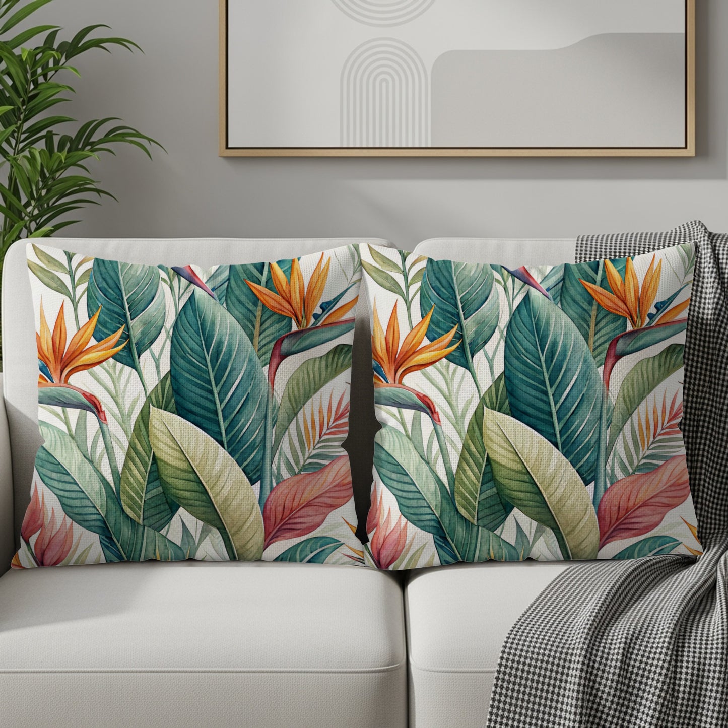 Watercolor Exotic Tropical Floral Design Pillows & Pillow Cases - Walk Greener