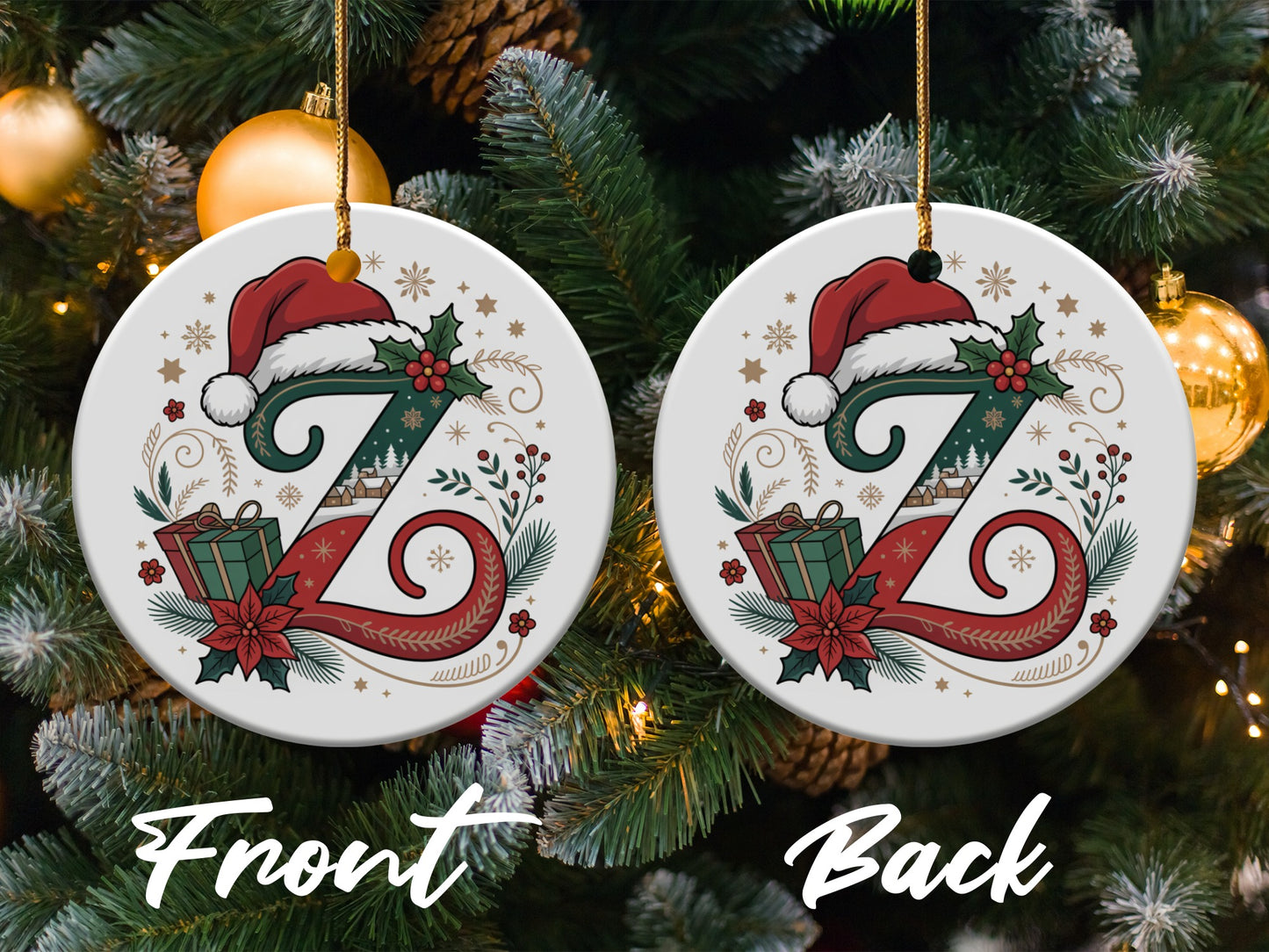 Personalized Christmas Initial Ornament Z product
