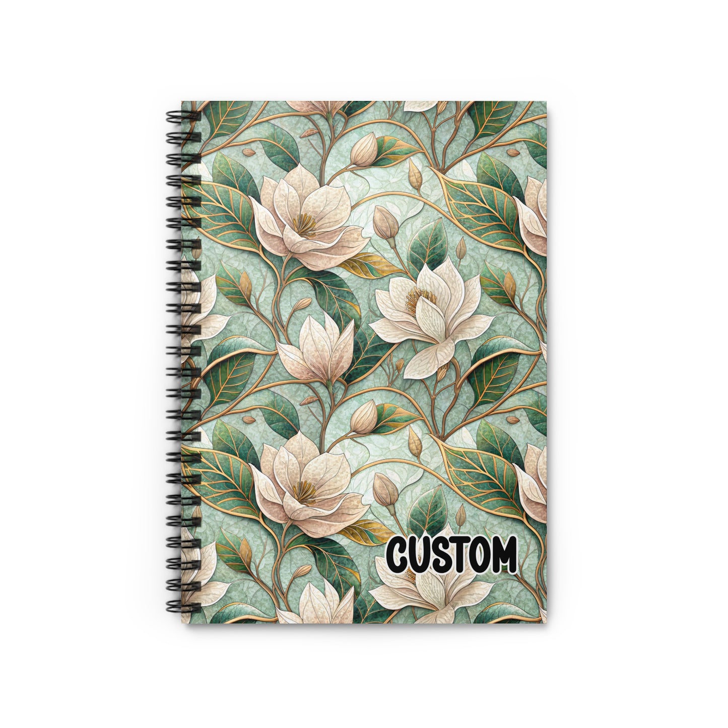 Custom Floral Pattern Spiral Bound Notebook