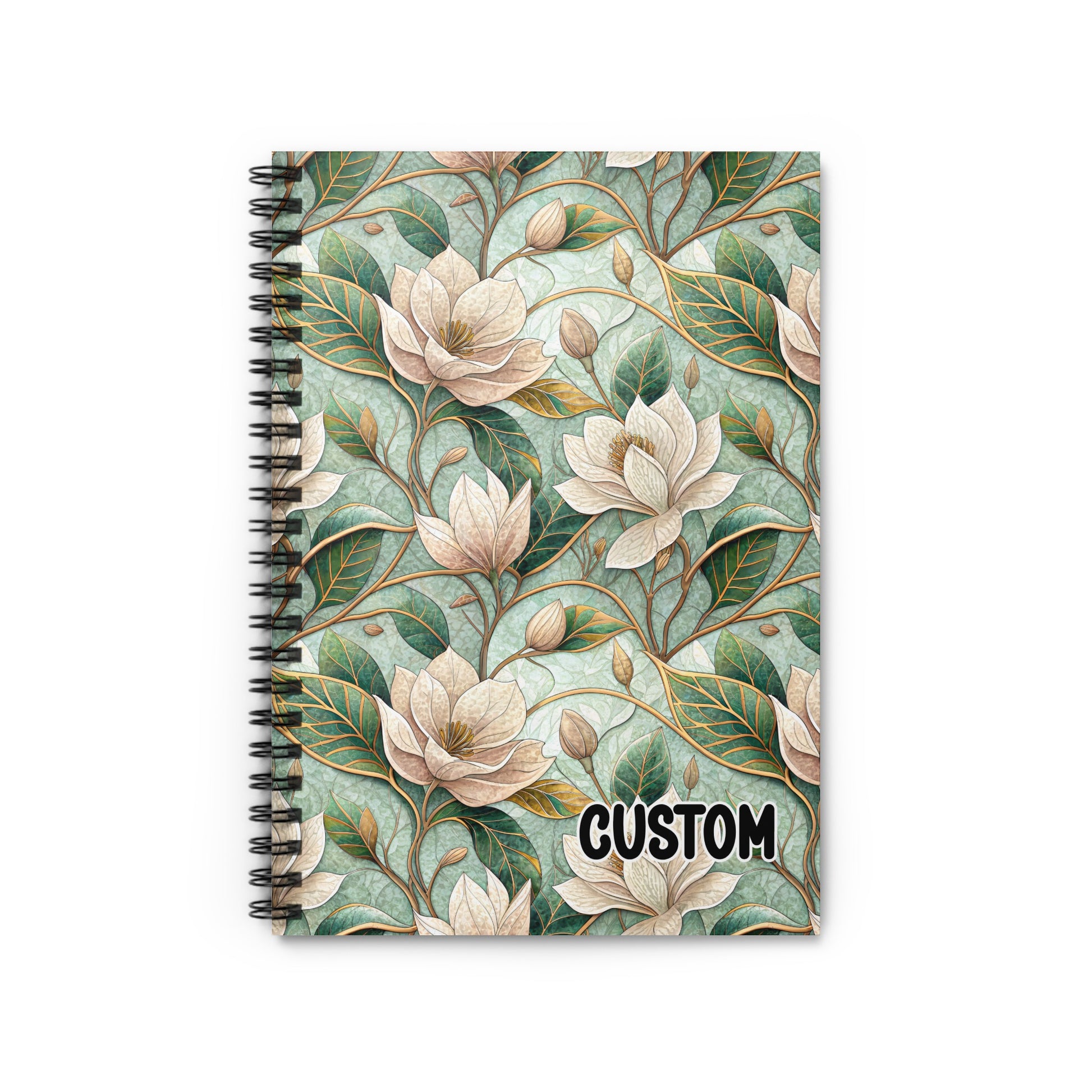 Custom Floral Pattern Spiral Bound Notebook