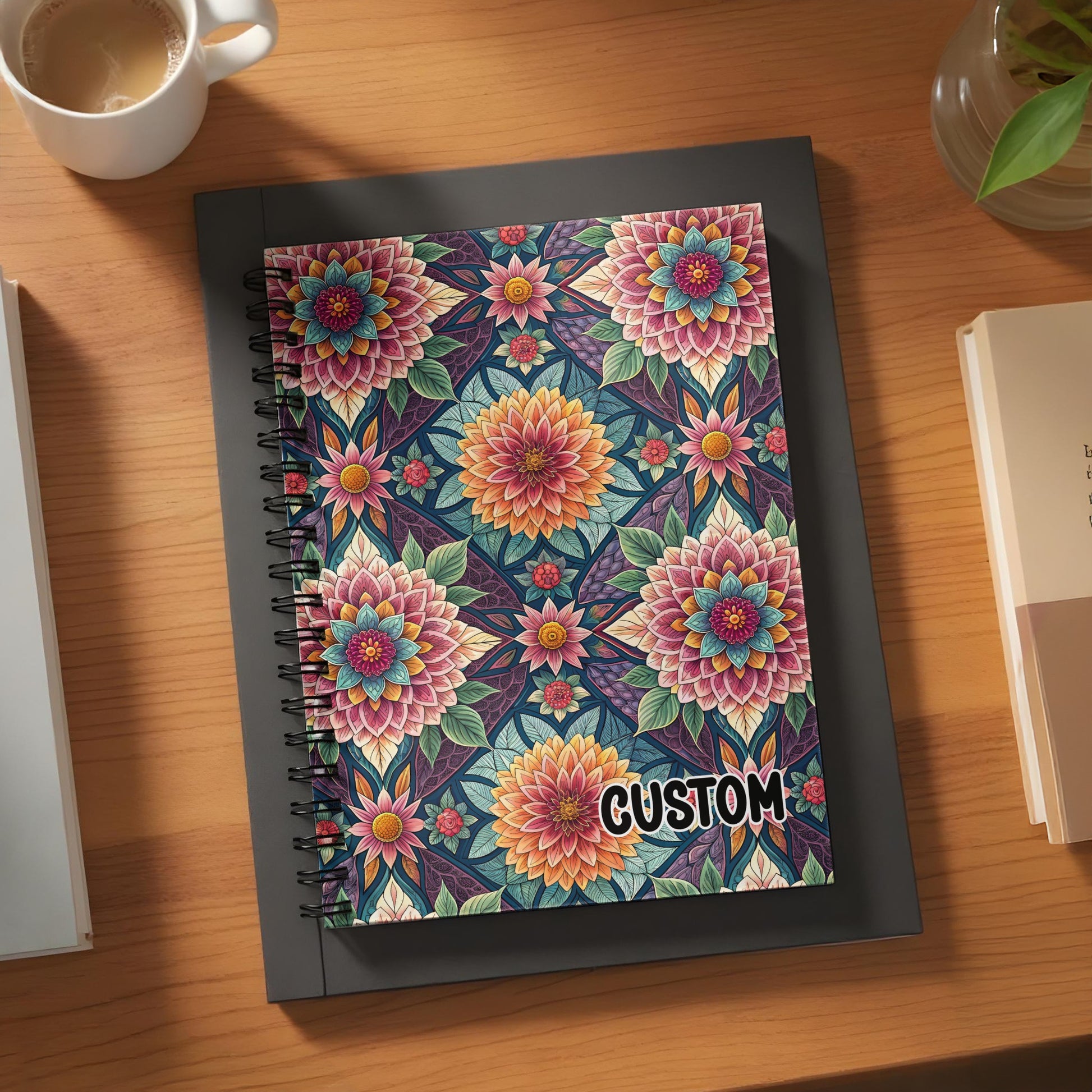 Colorful Mandala Floral Pattern Custom Notebook