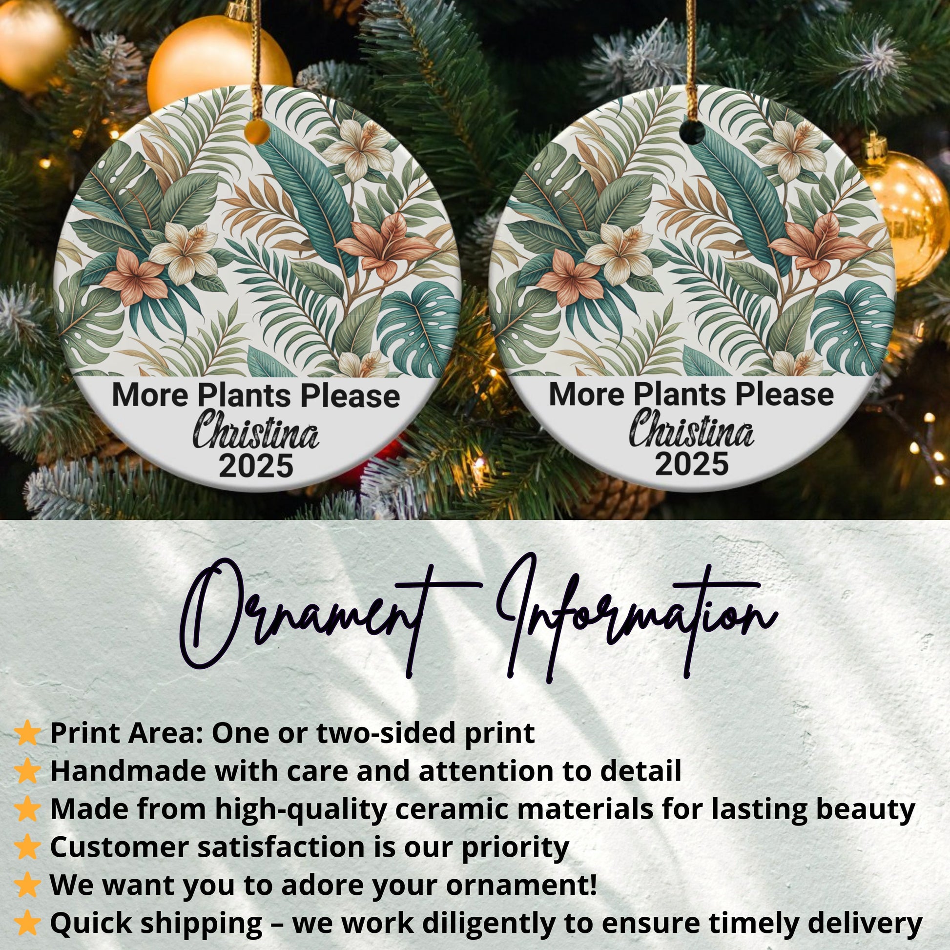 Personalized More Plants Please Ornament product