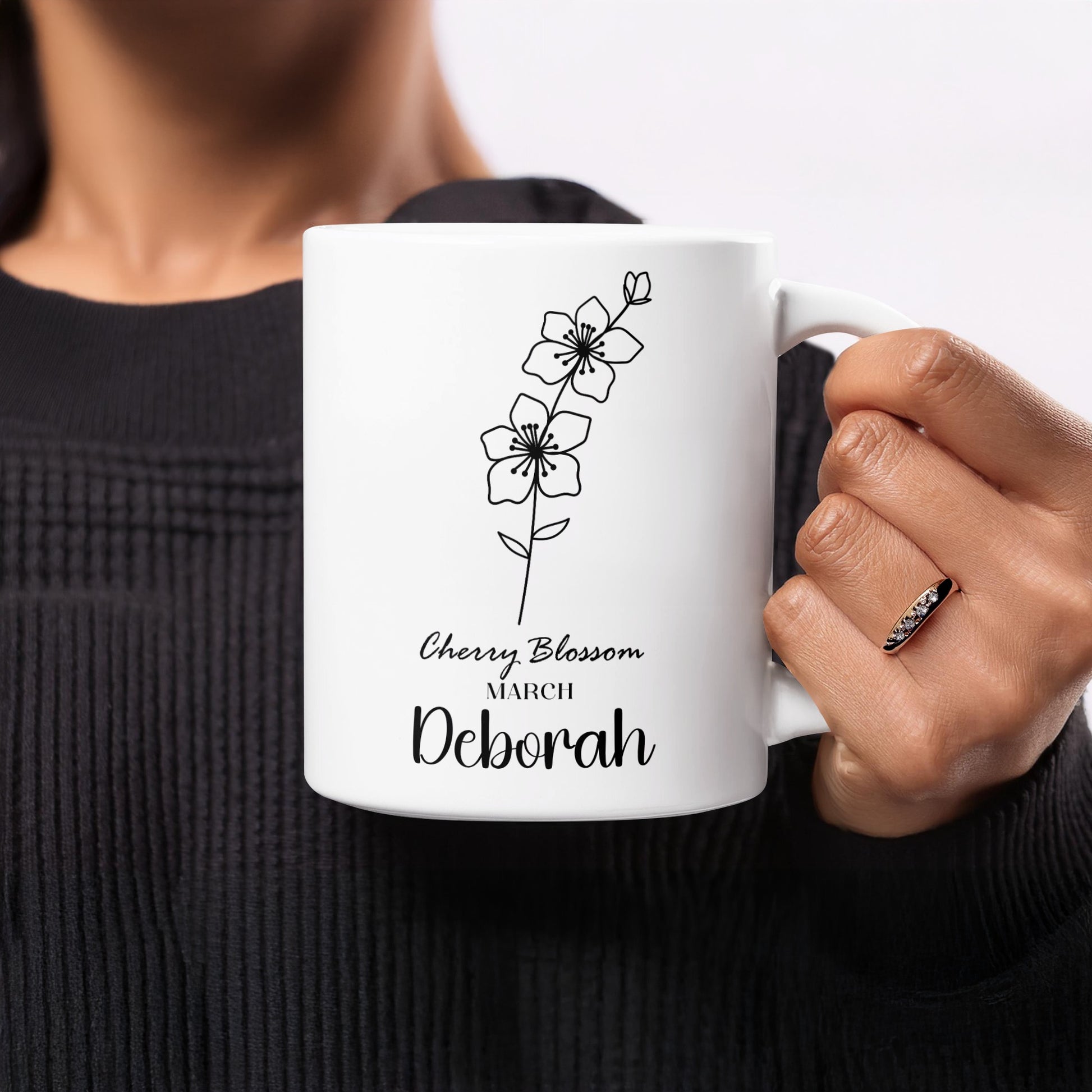 Cherry Blossom March Personalized Deborah Mug