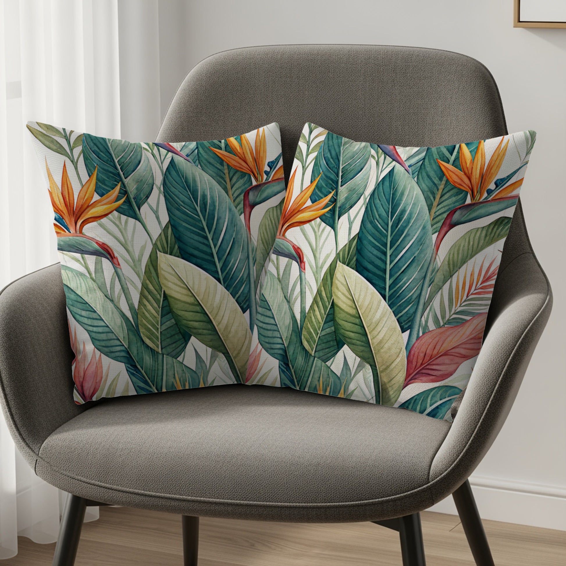 Watercolor Exotic Tropical Floral Design Pillows & Pillow Cases - Walk Greener