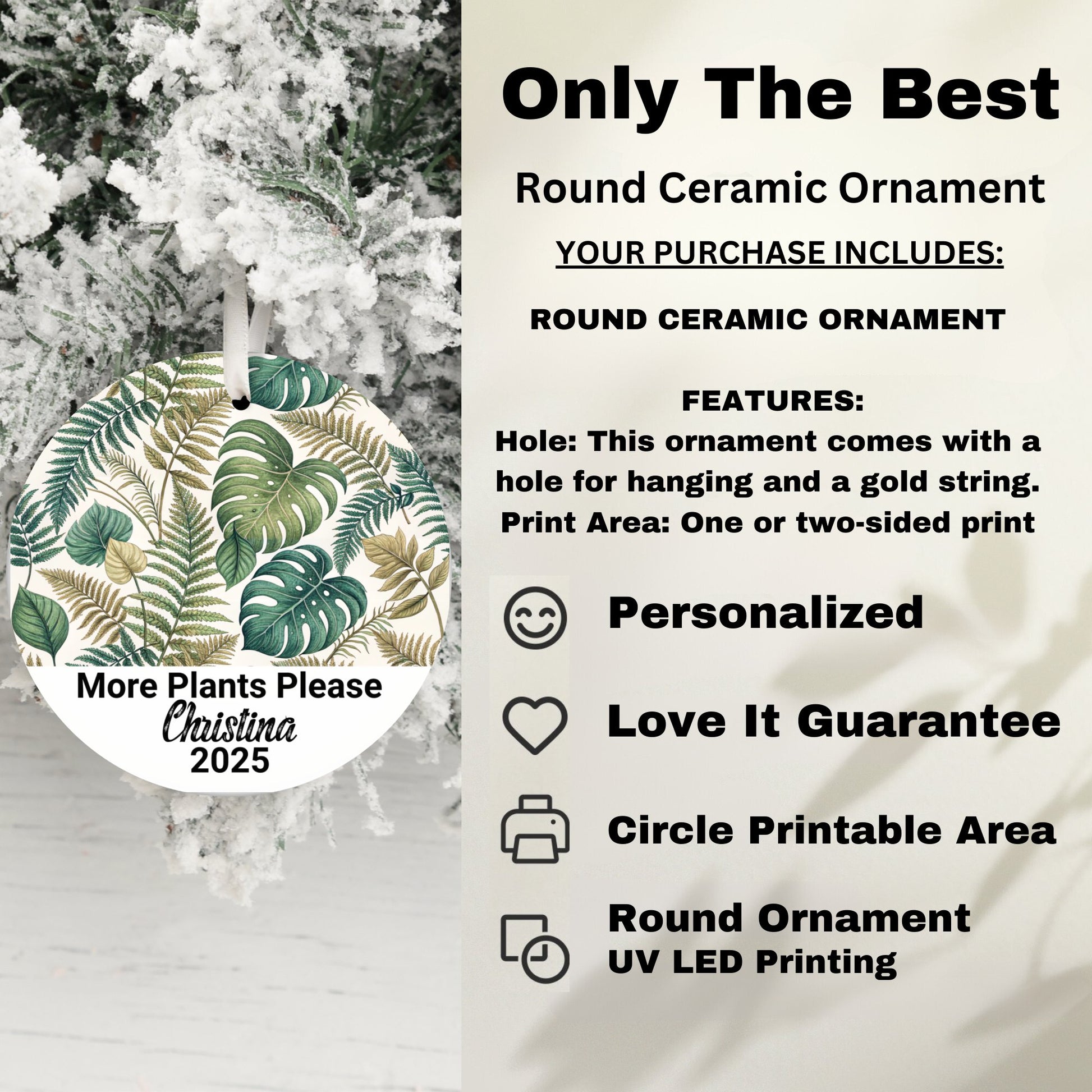 More Plants Please 2025 Personalized Round Ceramic Ornament product