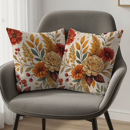 Elegant Floral Decorative Throw Pillow Cushion Cover