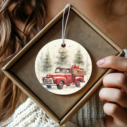Festive Red Truck Christmas Tree Hanging Ornament product type