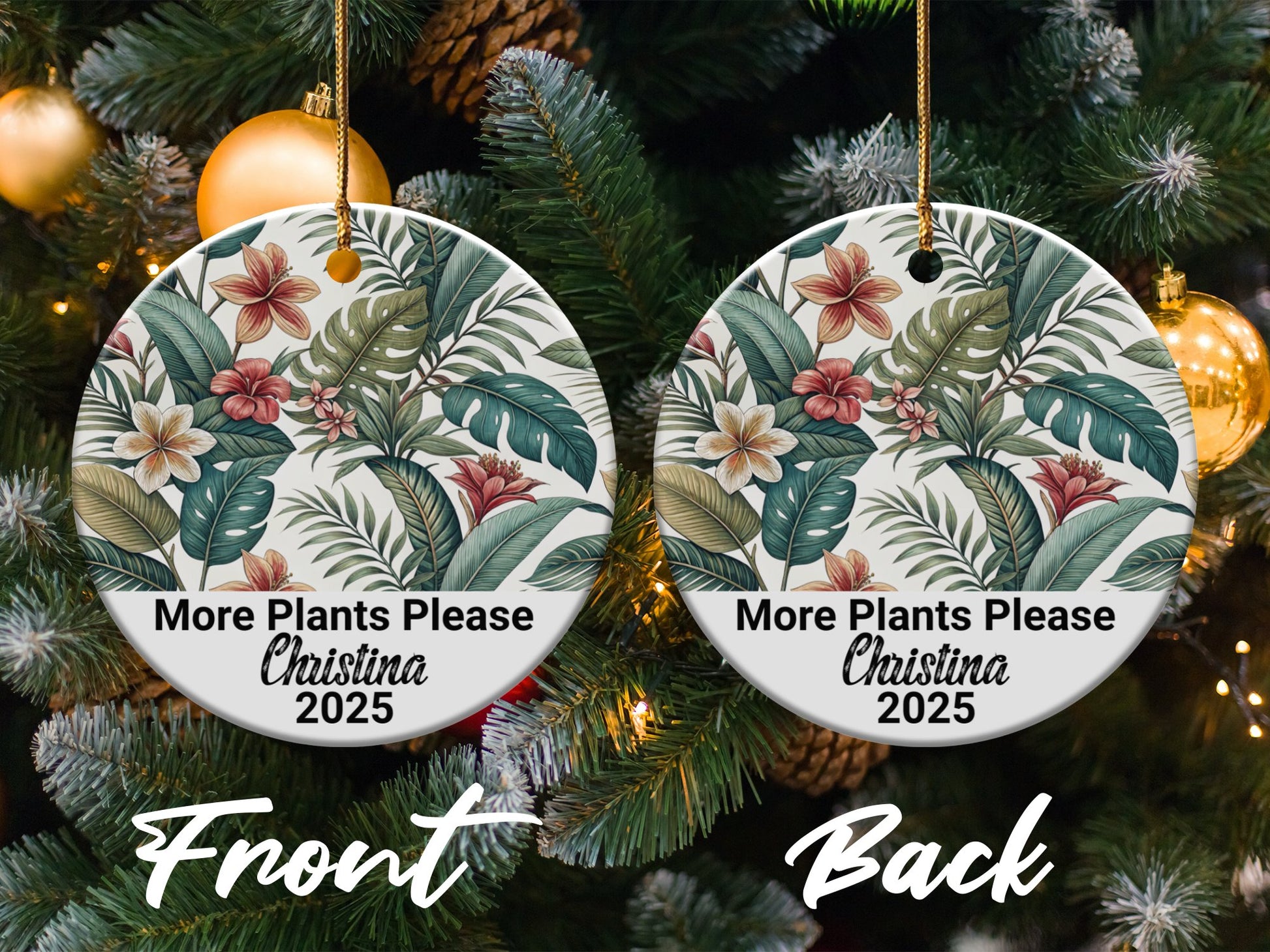 Custom More Plants Please Christmas Ornament product