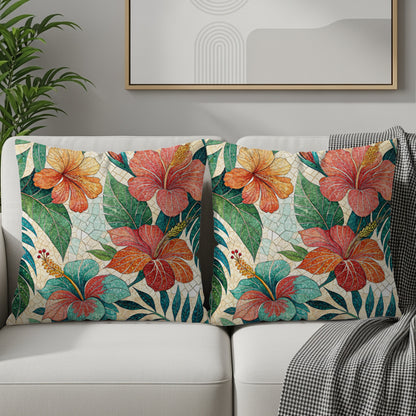 Vibrant Tropical Floral Decorative Pillow Covers