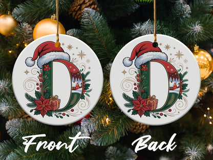 Festive D Initial Christmas Tree Ornament product type