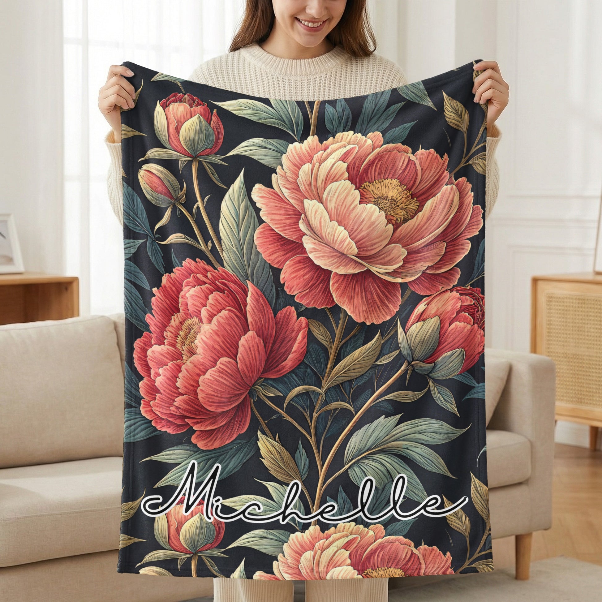 Custom Name Beautiful Flowers With Dark Background - Walk Greener