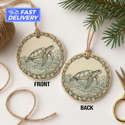 Sea Turtle Double-Sided Holiday Ornament product