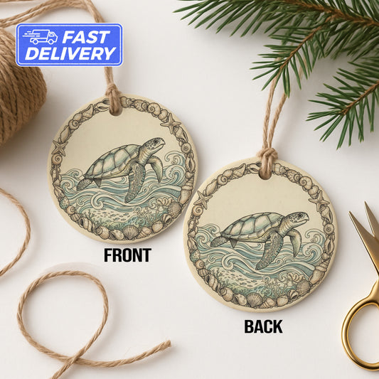 Sea Turtle Double-Sided Holiday Ornament product