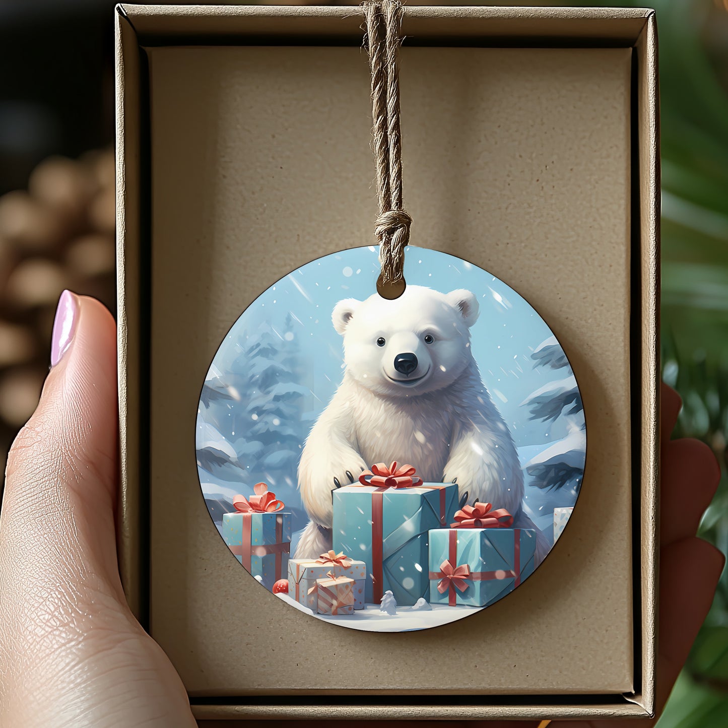 Polar Bear Winter Wonderland Festive Ornament product