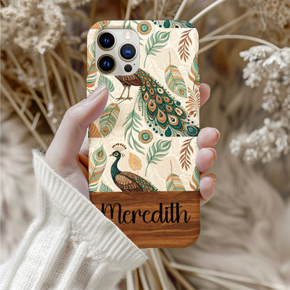 Custom Peacock Design Phone Case with Meredith