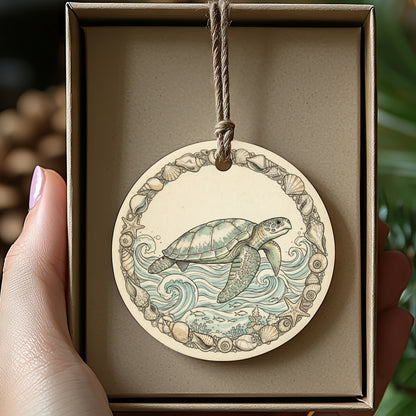 Beautiful Sea Turtle Design Hanging Ornament product