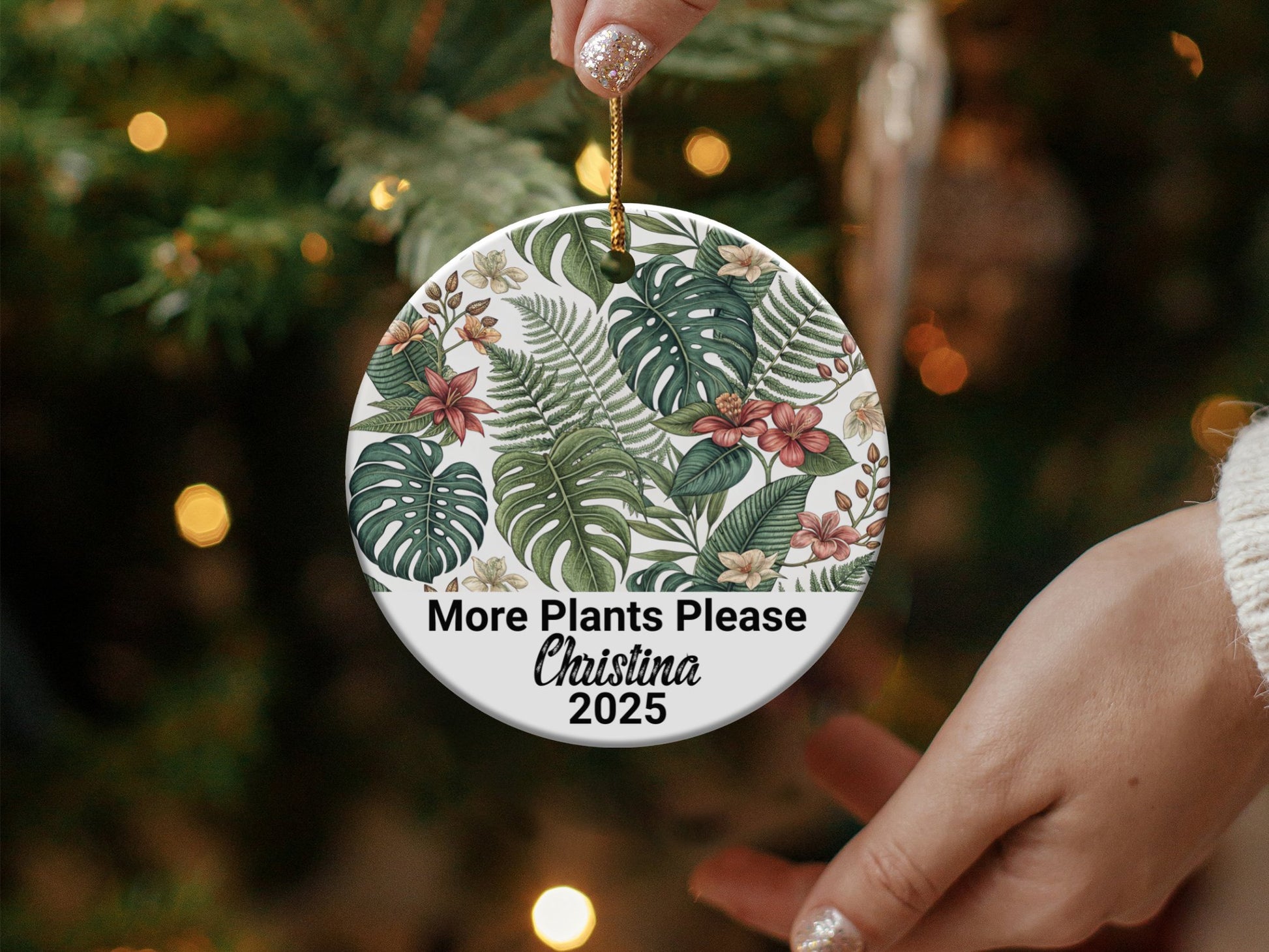 More Plants Please Personalized Christmas Ornament product