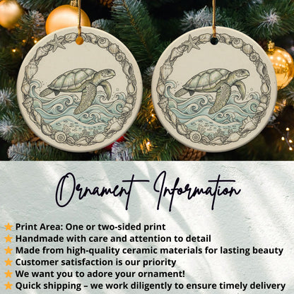 Turtle and Ocean Design Ornament product