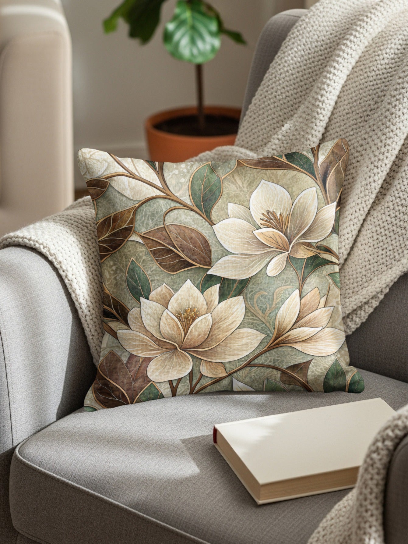 Elegant Floral Pattern Decorative Pillow product
