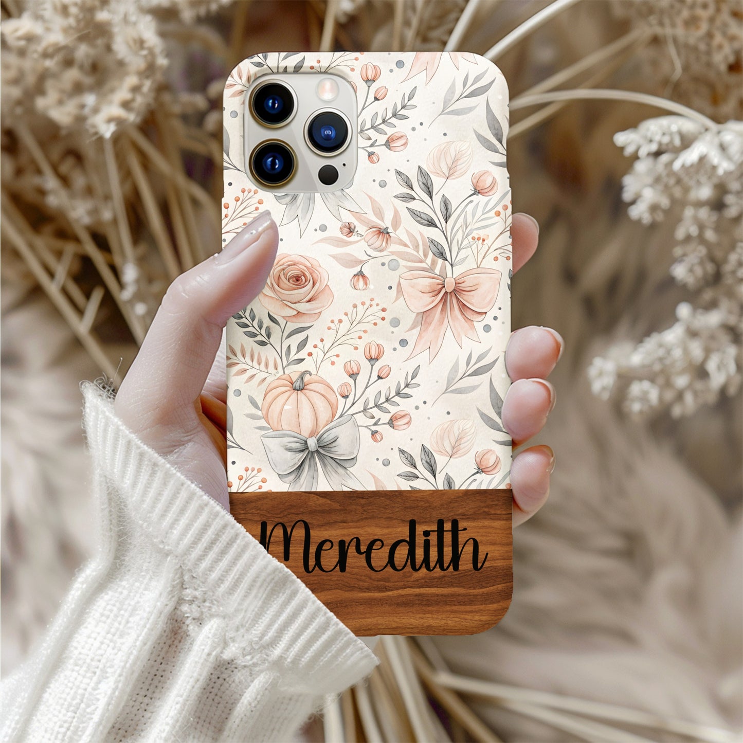 Custom Floral Design Meredith Phone Case Cover