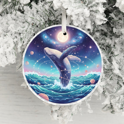 Majestic Whale Ocean Scene Christmas Ornament product type