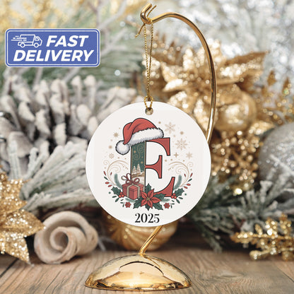 Personalized Christmas Santa Hat Letter Ornament product type