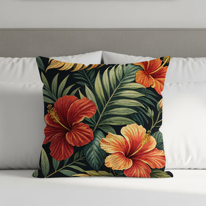 Vibrant Hibiscus Floral Pattern Tropical Botanical Art - Walk Greener