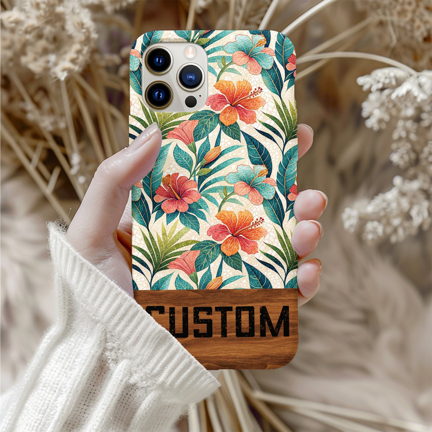 Custom Tropical Floral Design Phone Case Cover