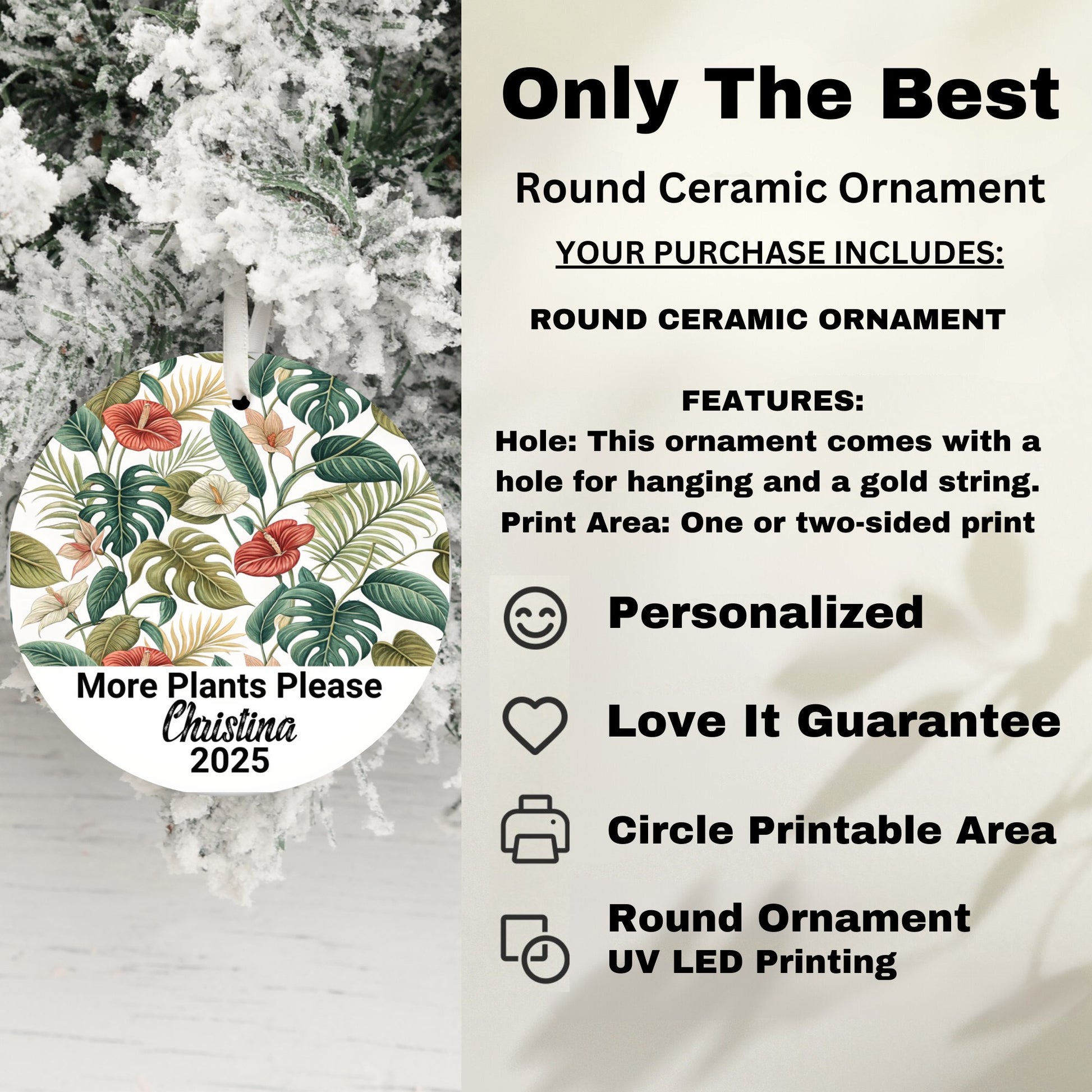 More Plants Please Customizable Round Ornament product