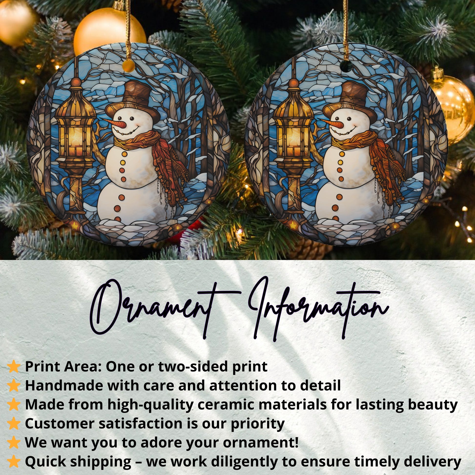 Premium Handcrafted Snowman Design Ornament product