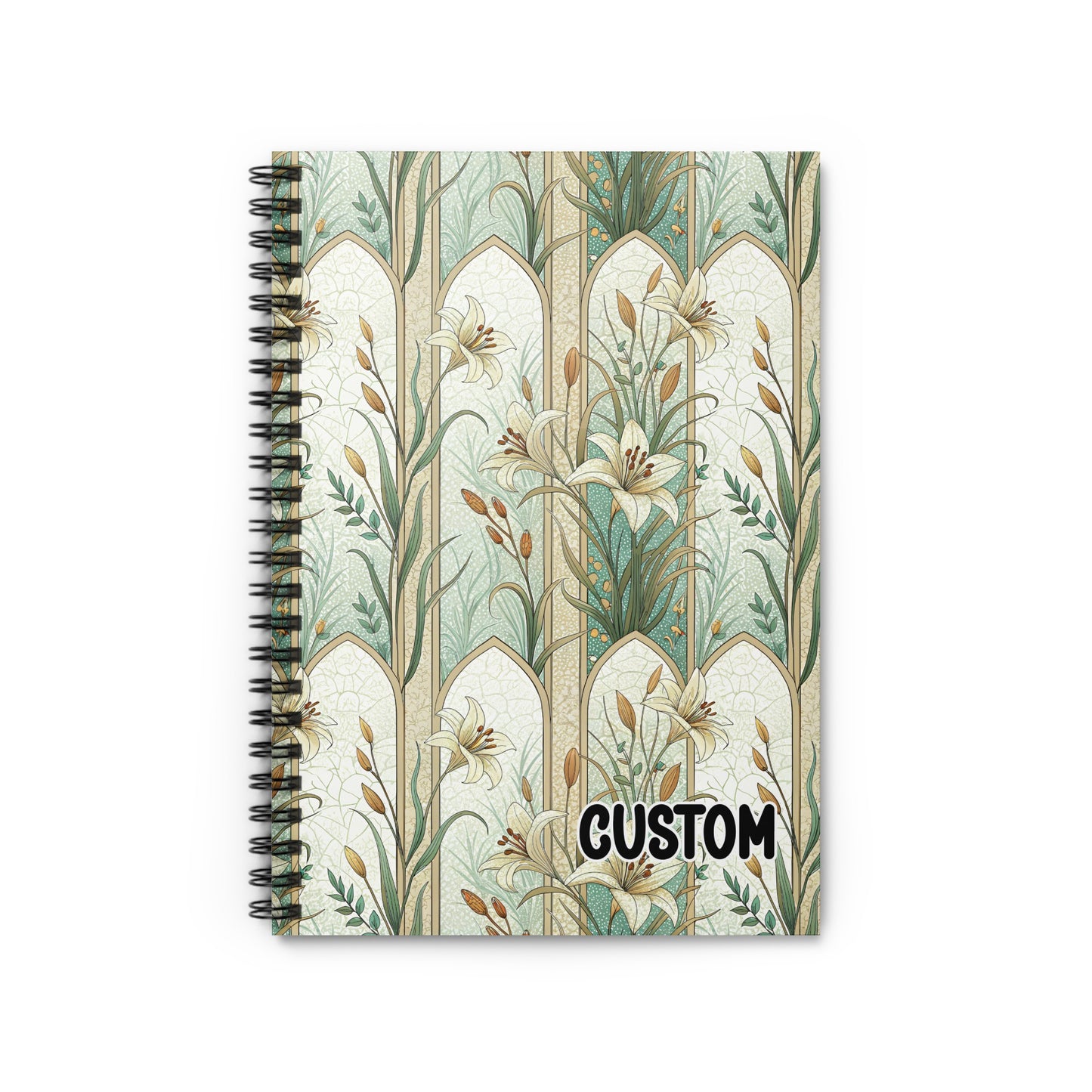 Custom Floral Pattern Spiral Bound Notebook