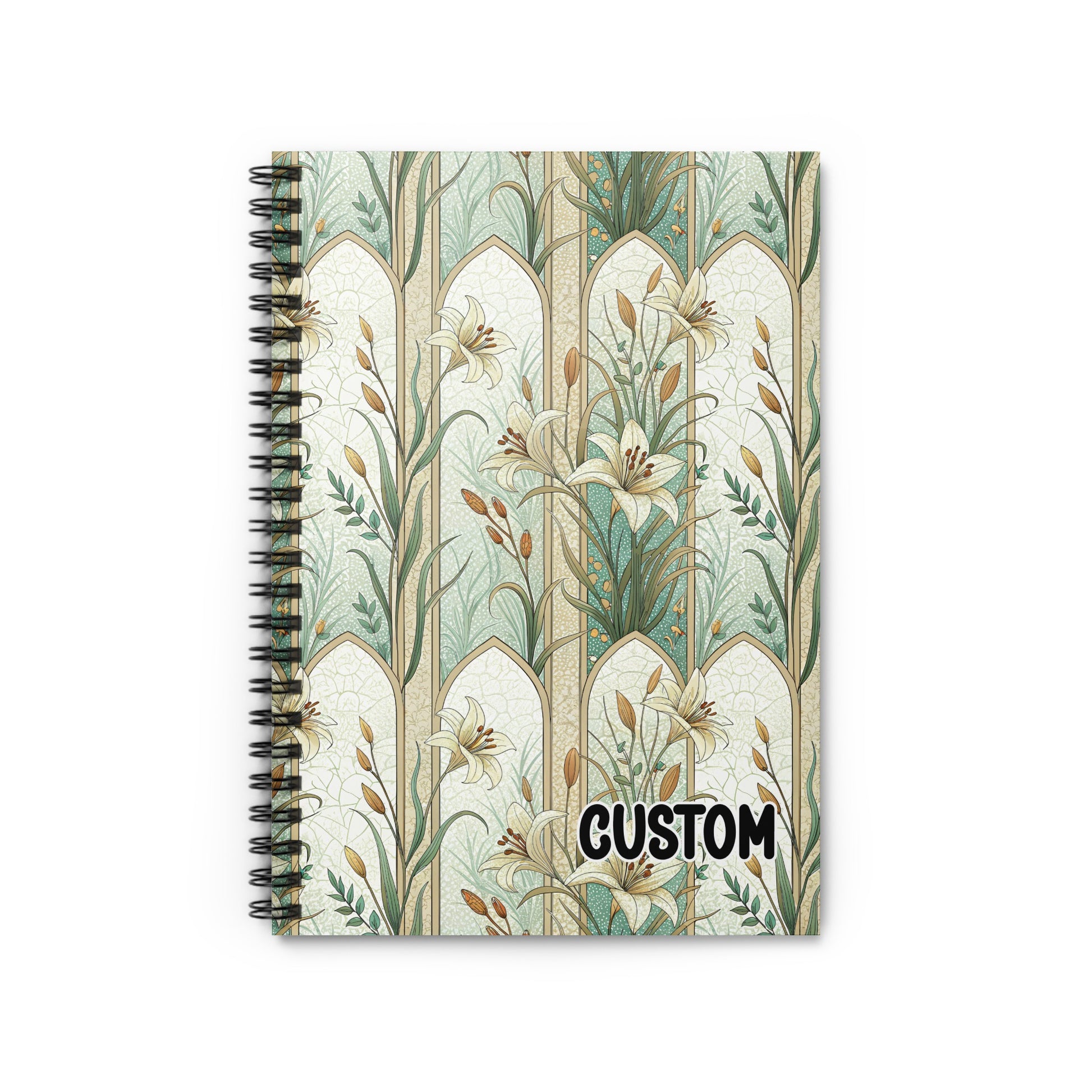 Custom Floral Pattern Spiral Bound Notebook