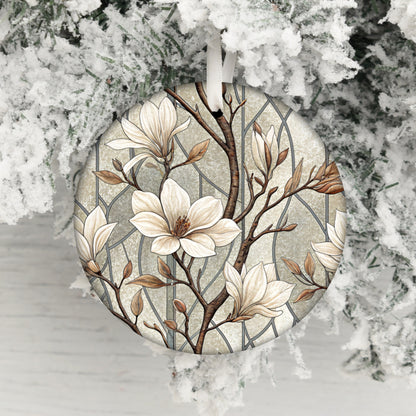 Elegant Floral Design Hanging Ornament for Winter Decor