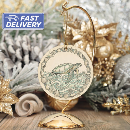 Sea Turtle Ornament with Holiday Design product type