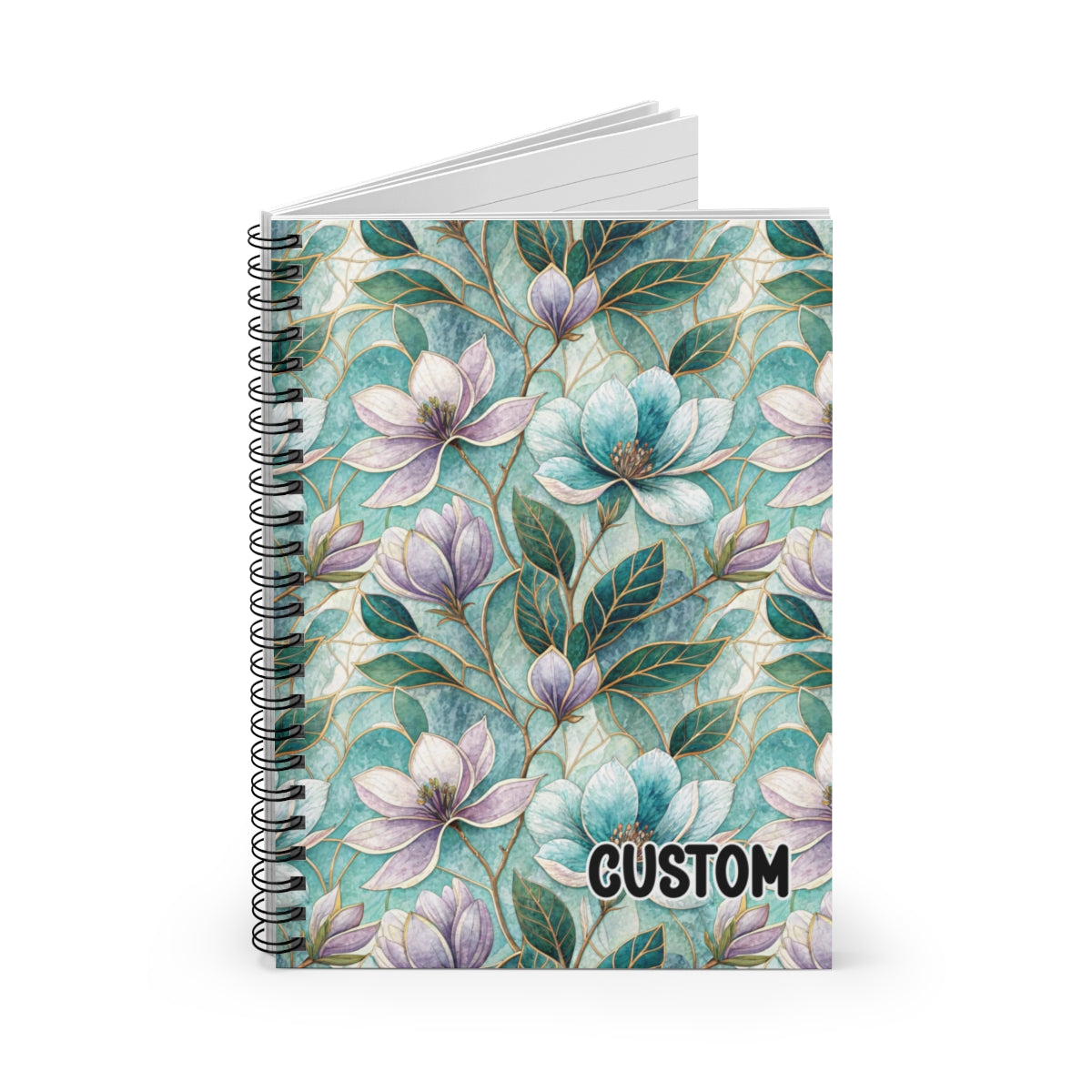 Floral Patterned Custom Spiral Bound Notebook