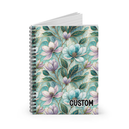 Floral Patterned Custom Spiral Bound Notebook