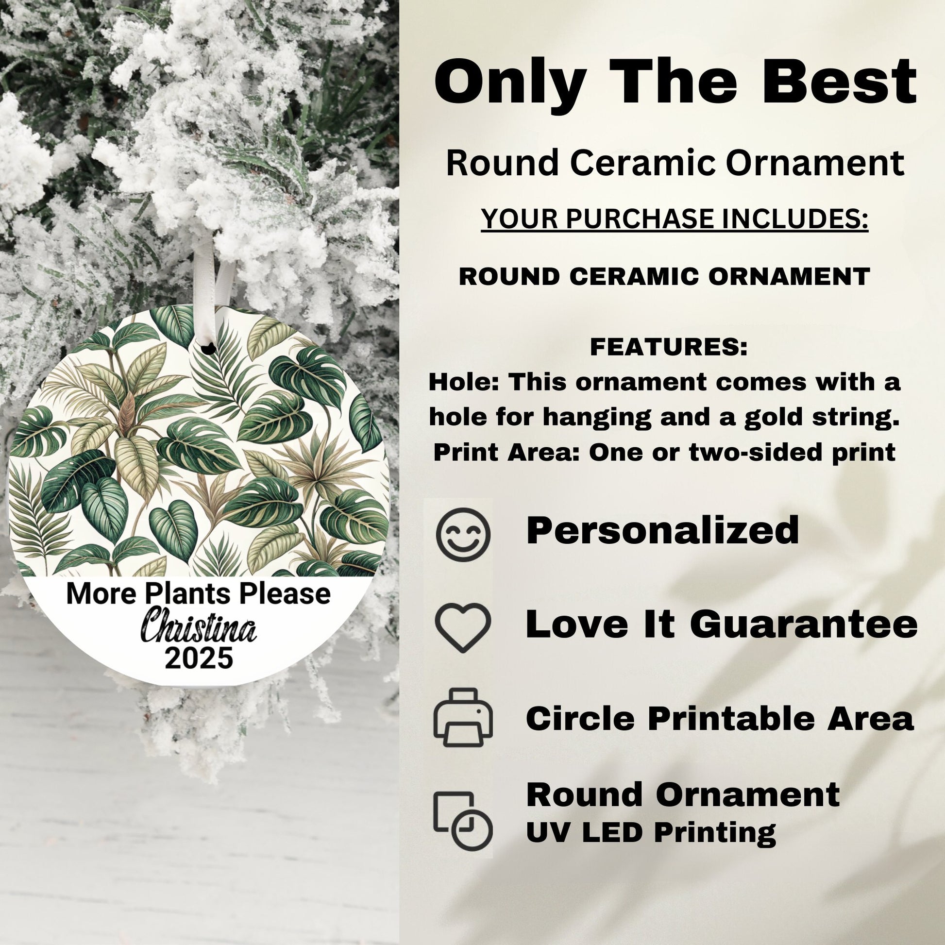 Only The Best Round Ceramic Ornament product