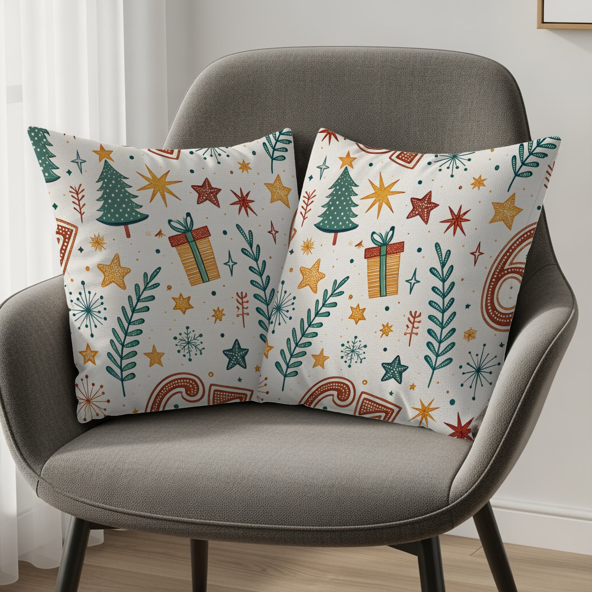 Festive Christmas Theme Decorative Cushion Covers