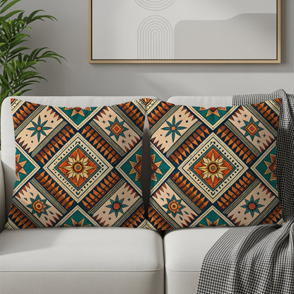 Colorful Geometric Pattern Throw Pillow Covers Set