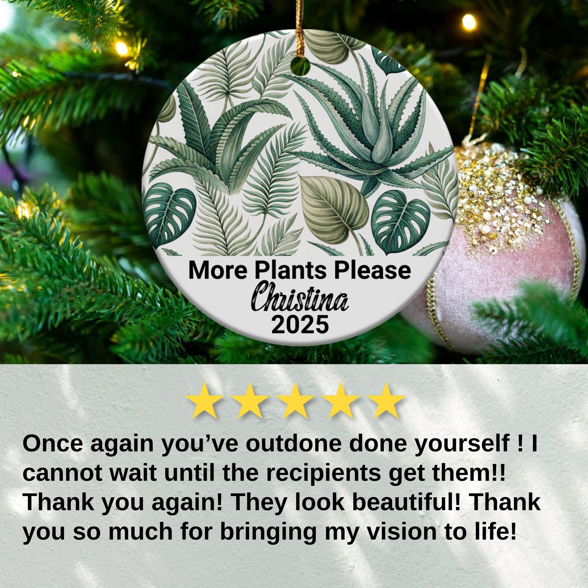 Custom Year More Plants Please Ornament product type