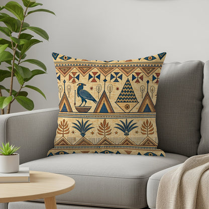 Egyptian Pharaohs Ancient Symbols Geometric Motifs Pillows & Pillow Cases - Walk Greener